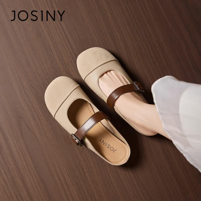 Women s French Style Low Heel Buckle Mules 37