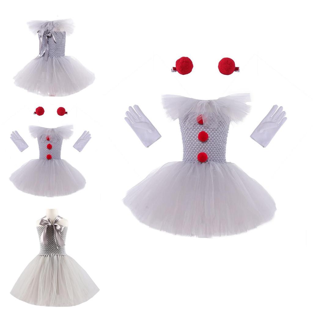 Set Vestito da Clown Principessa Scintillante per Spettacolo di Halloween per Bambini