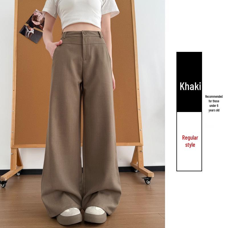 High-End Women's Suit Pants: Slimming, Thin, Narrow Spring/Summer Style, Straight-Leg with Good Drape, Comfy Loose Wide-Leg for Commute.