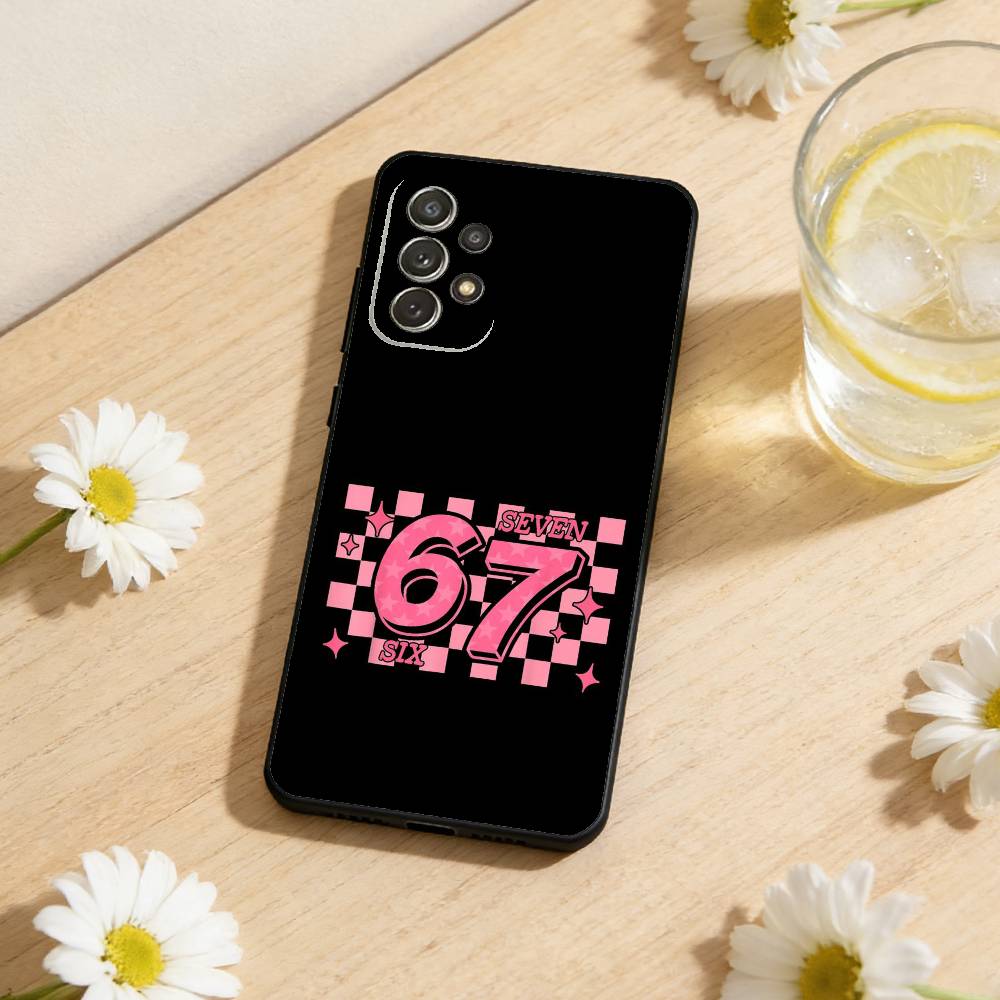 67 Six Seven Phone Case For Samsung S26,S25,S24,S21,S22,S23,S30,Ultra,S20,Plus,Soft Silicone Black Cover