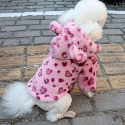 Soft Leopard Dog Coat Jacket Warm Winter Pet Dog Clothes Warm Pet Hoodie Coat  Autumn