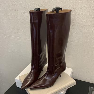 Fashion Winter New Fashion Knee-High Boots Women Pointed Toe Elegant Thin Low Heel Casual Ladies Pumps Shoes Long Botas Mujer