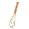 1pc silicone egg beater 10-inch wooden handle manual cake creamer and noodle mixer baking tool