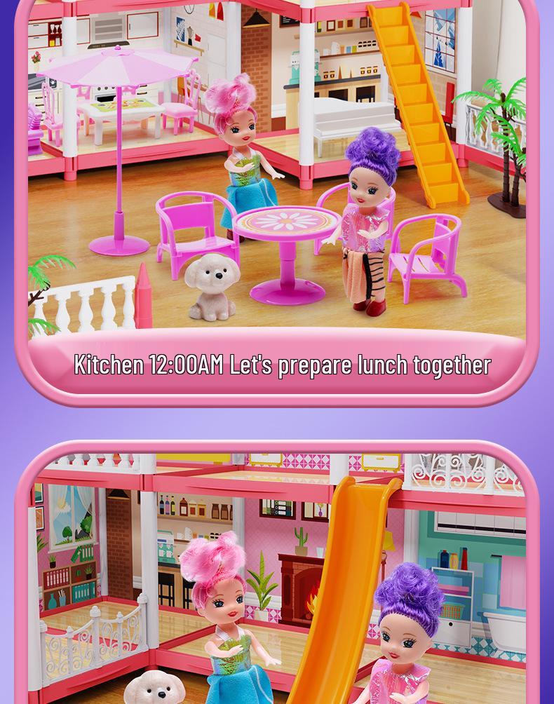 Children's Pretend Play Castle Dollhouse - Educational, Assembled, Birthday Gift for Girls