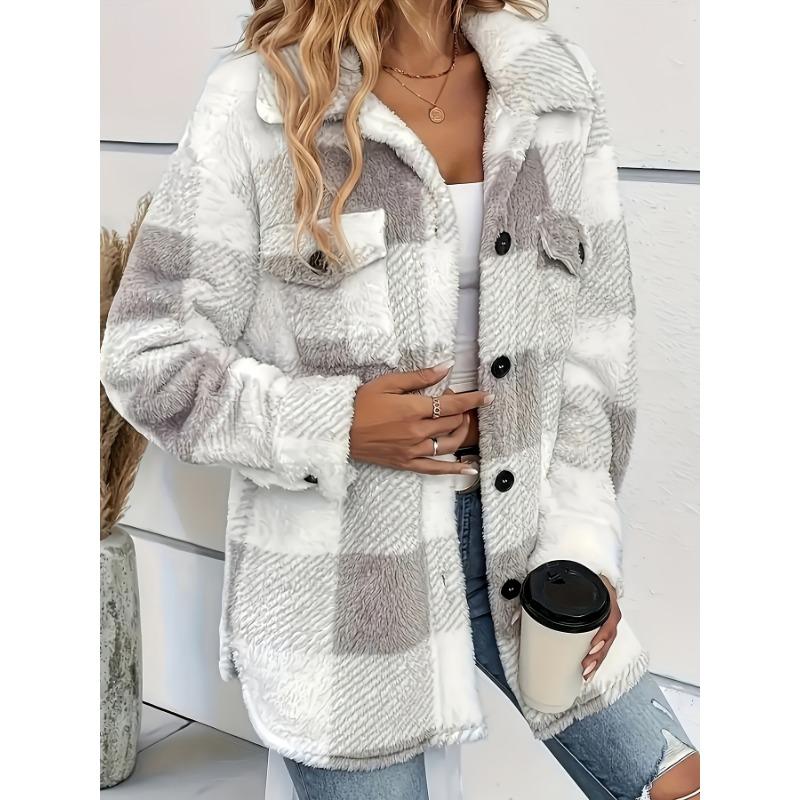 Elegant Directional Fluffy Winter Jacket