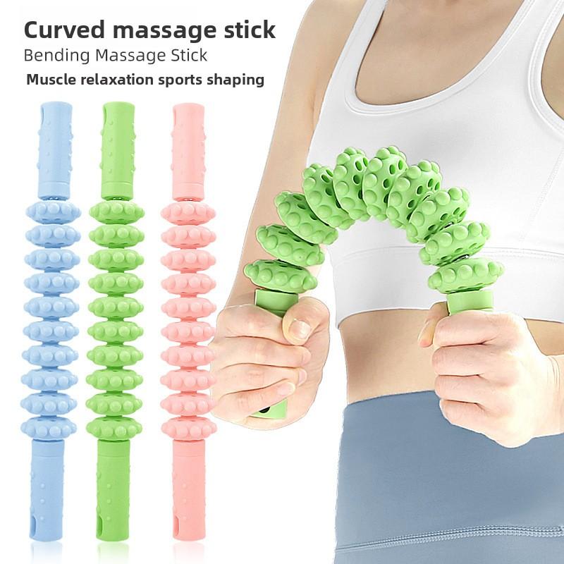 Roller Mace Ten-wheel Roller Bionic Touchpoint Bendable Surround Massage Relaxation Arm Strength Exercise Two-in-one