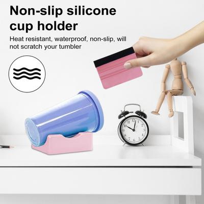 Silikonový držák na kelímky pro řemesla Snadno aplikujte vinylové nálepky Malý stojánek DIY sada na zdobení kelímků pro lahve, hrnky, sklenice