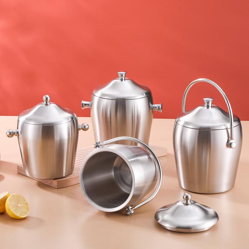 MDNG Drum-shaped Stainless Steel Ice Bucket