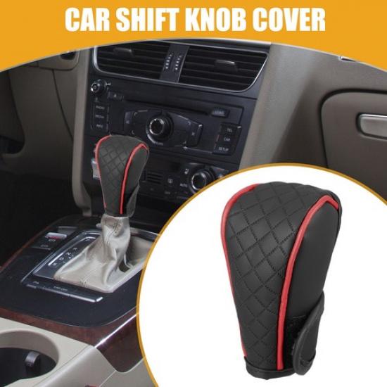 1pc Universal Car Shift Knob Cover  Automatic Car Knob Gear Decorative Black Red