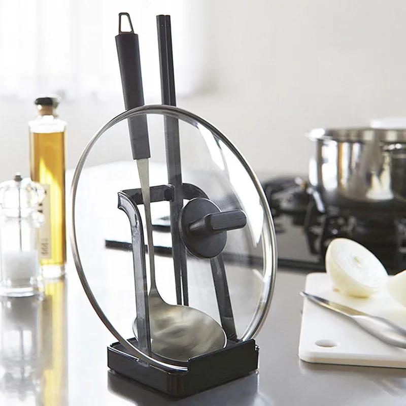 Home Ladle Holder Storage Soup Spoon Tray Lid Stand Spatula Organizer Kitchen Utensils Rack Pot Cover Shelf