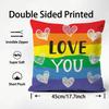 Classic Theme Homosexual Rainbow Flag Cushion Cover Soft & Easy-Wash Pillow Case – Versatile For Couch, Bed, Travel And Office