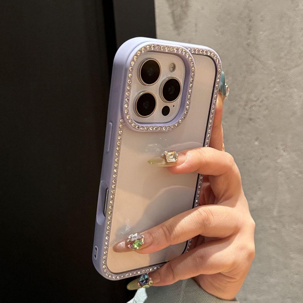 Luxury Transparent Diamond Jewelled Phone Case For iPhone 17 16 15 14 13 12 11 Pro Max Plus Air Glitter Bumper Back Cases Cover