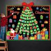 3D Christmas Tree Bulletin Board Decorations for Classroom Santa Claus Bulletin Board Merry Christmas Winter Paper Cutouts for Kids Xmas Party School