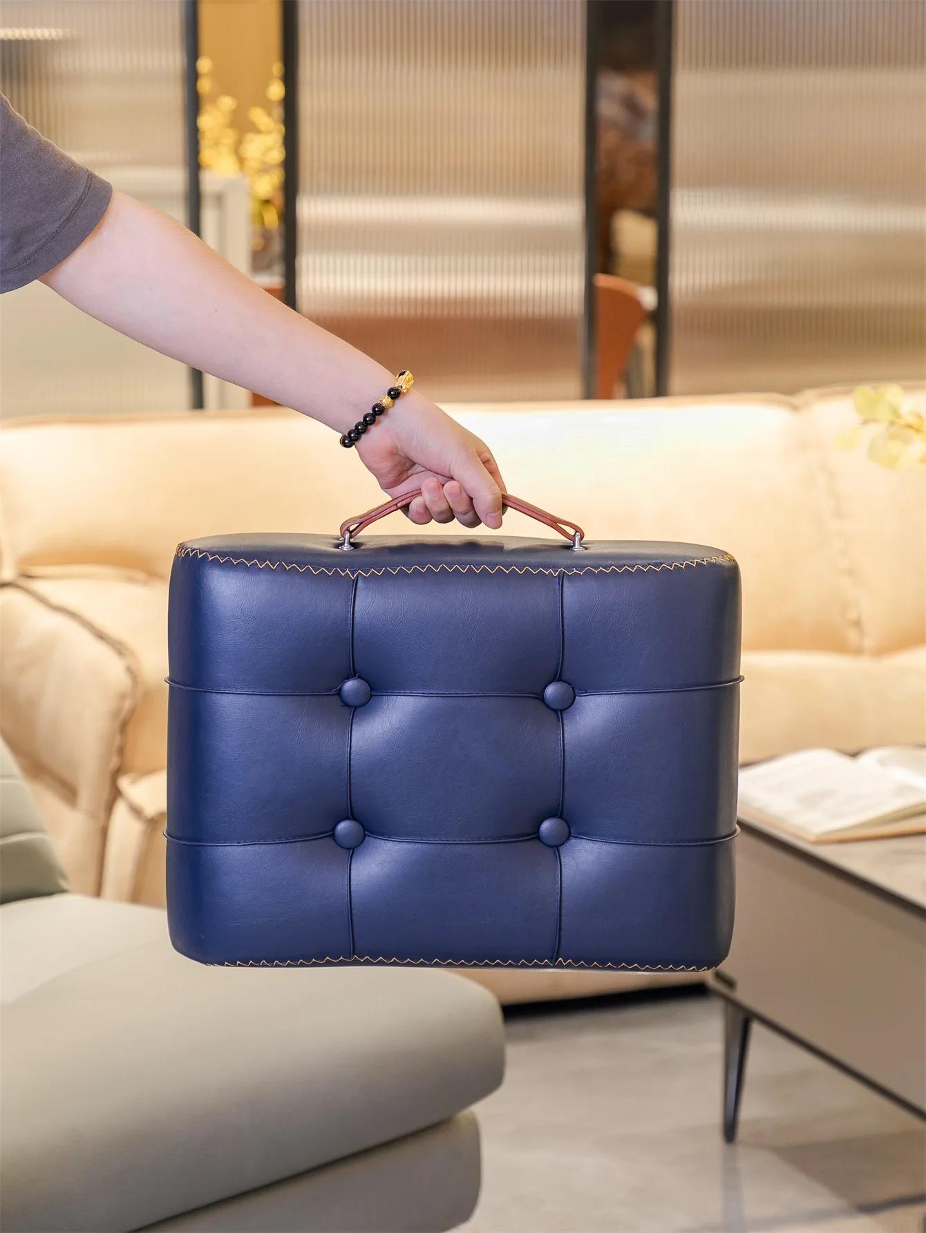 

Модный табурет для пеленания обуви, табурет для прихожей, кожаный диван, табурет из кожи, американская легкая роскошная итальянская обувь, задняя бабка