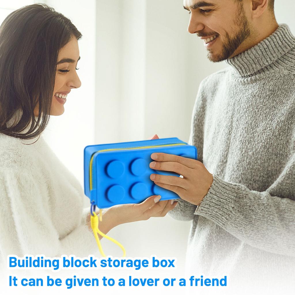 Block-shaped Zippered Storage Bag For Travel, Portable Cosmetics, Stationery, And Toiletries Organization.
