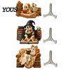 Indoor Halloween Party Decorations Cute Ghost Ornament, Cartoon Festive Wooden Statue, Atmosphere Wood Ornaments Creative Ornament for Home