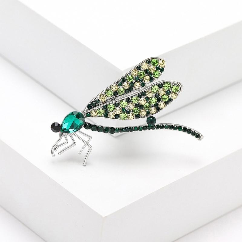 Exquisite Alloy Dragonflies Brooch Featuring Rhinestones Fashion Elegant Brooch Alloy Texture for Adding Sophistication