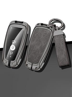 Zinc Alloy Leather Car Remote Key Case Cover Protector For Ford Raptor F150 Explorer Mustang Fusion Escape F250 F350 F450 RAPTOR