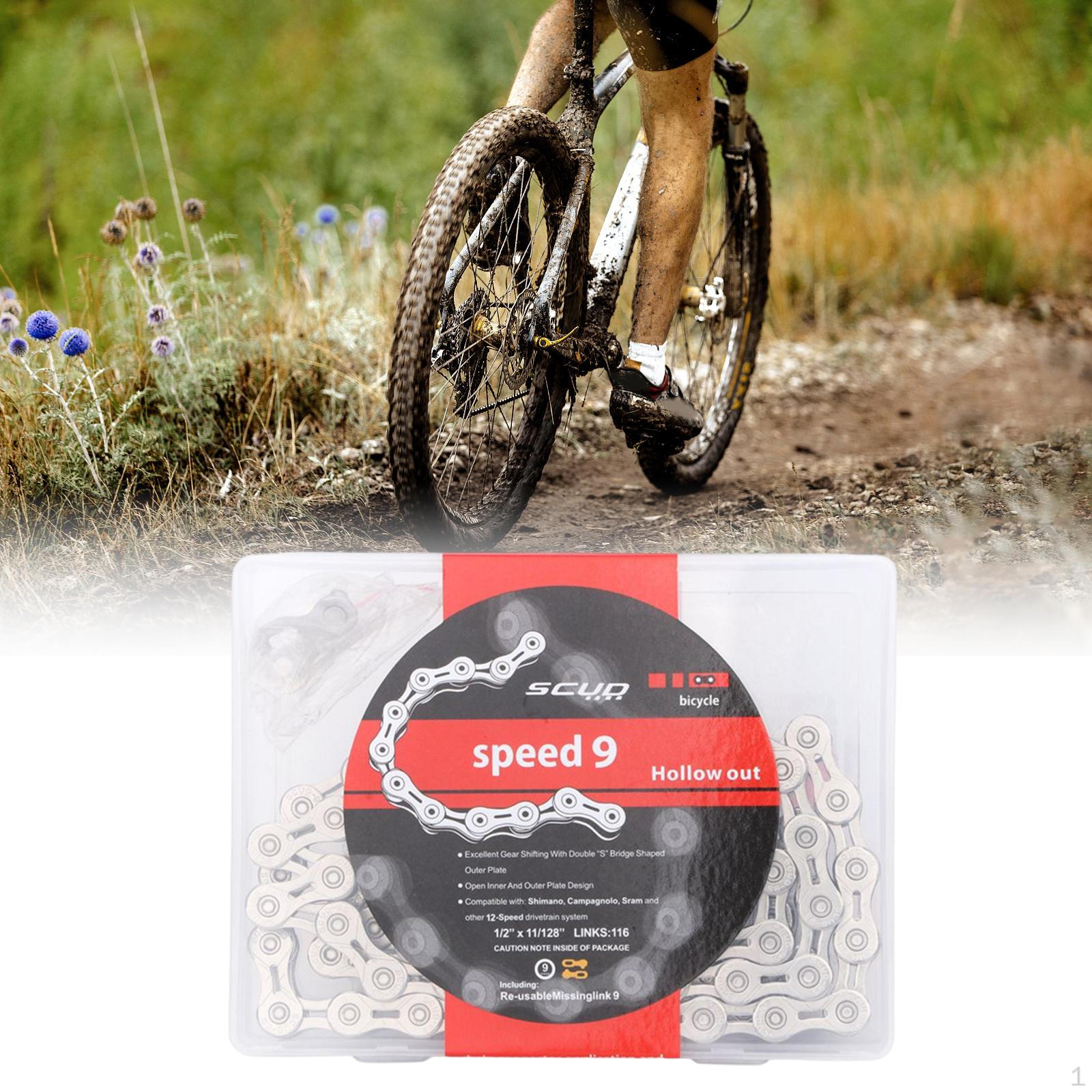 Chain 116L Semi-hollow Accessories Silver 9 Speed