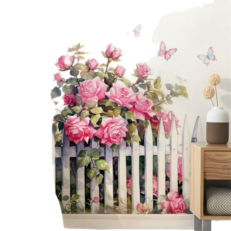 Adesivo Decorativo per Fioriera e Muro con Recinzione - Decorazione Decorativa Autoadesiva