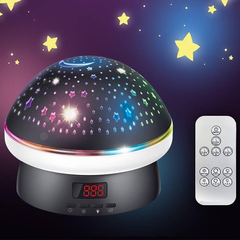 Star Night Projector Light Mushroom Timer Rotation Abs For Kids Gift Bedroom