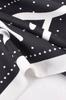 Black Scarf with Cream Monogram 90X90 - Chic and Expressive