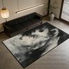 Abstract Black Carpet Livng Room Decoration Bedroom Decor Soft Rugs Washable Non-slip Dining Room Study Floor Mat Izable