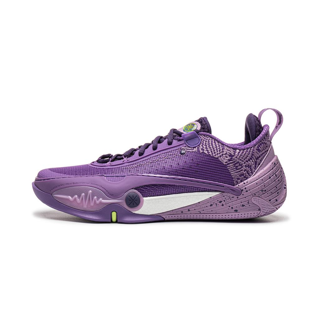 Li Ning Odpružené Odolné proti oděru Nízké Basketbalové boty Pánské Zirkonová fialová ABAW011-11