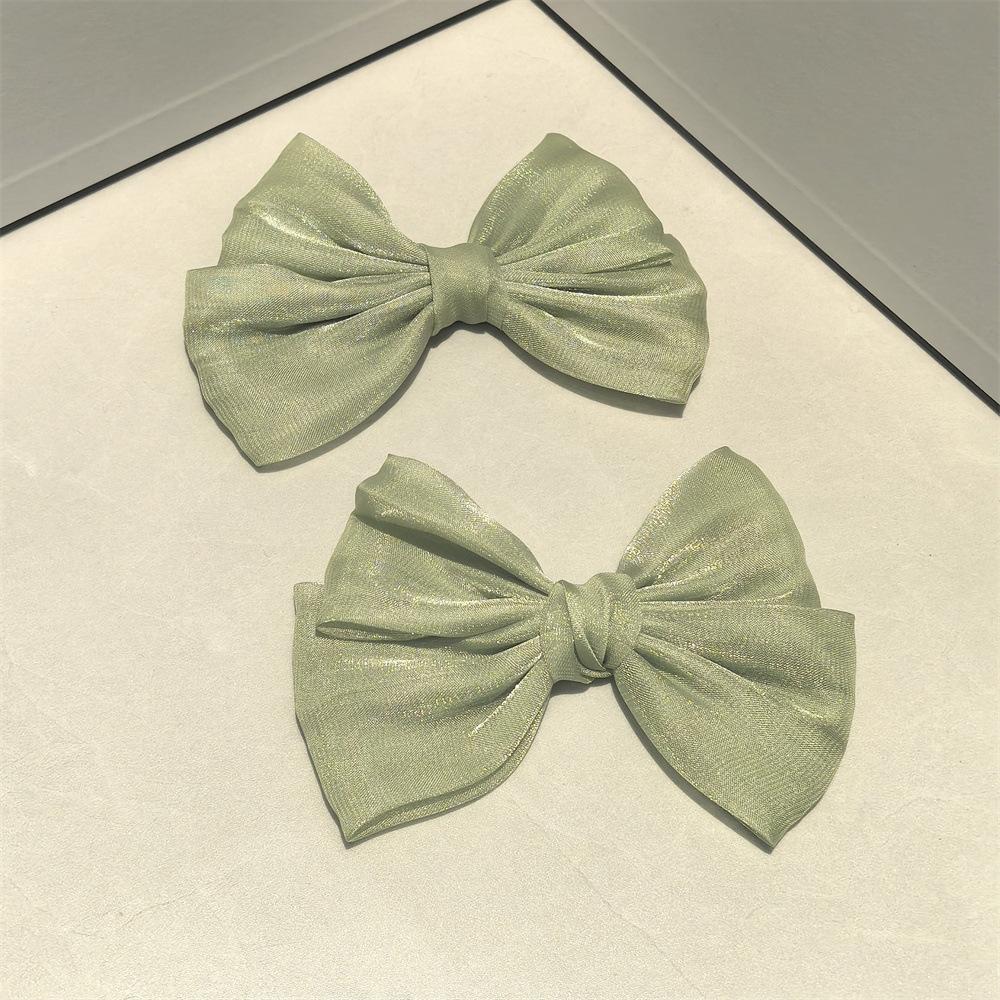 1Pc Silk Bow Shoe Clip Charms, Elegant Bow Decor Buckle for Perforated Hole Slippers Women Shoe Accessories