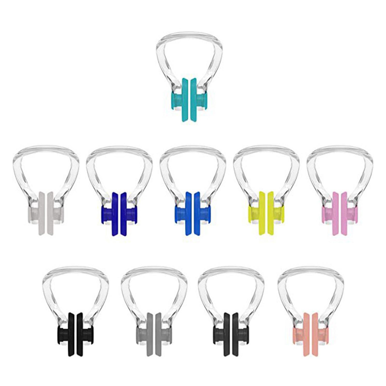 

10Pcs Swimming Nose Clip Swimming Nose Plugs with Waterproof Silicone Pad for Kids and Adults Multicolor Nose Plugs