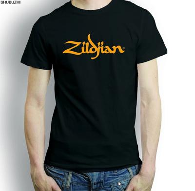 Men Cotton Black T-shirt ZILDJIAN CYMBALS DRUMS T-SHIRT DRUMMER GIUTAR MUSIC TURKISH Hip-Hop Simple Splicing Tee T Shirt Sbz1...