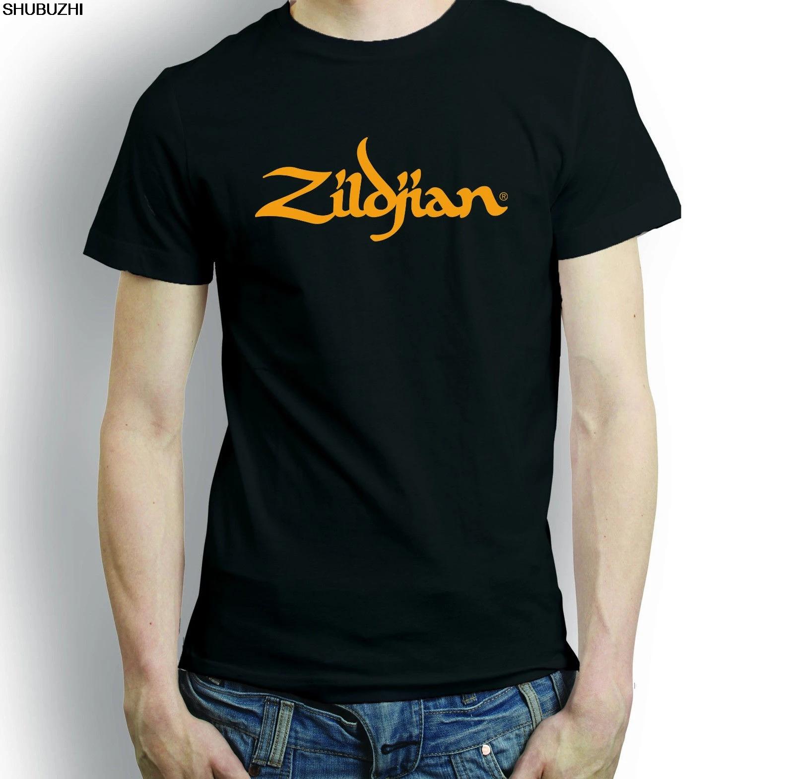 мужская хлопковая черная футболка ZILDJIAN CYMBALS DRUMS T-SHIRT DRUMMER GIUTAR MUSIC TURKISH Hip-Hop Простая сшитая футболка T Shirt sbz1... S разноцветный