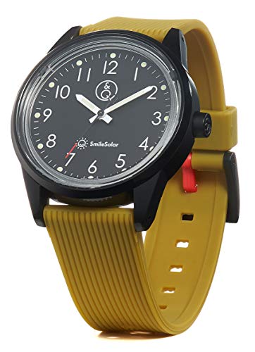

Q&Q SmileSolar (Q&Q Smile Solar) Women s Solar-Powered Analog Watch with Waterproof Urethane Strap, RP20J005, Khaki