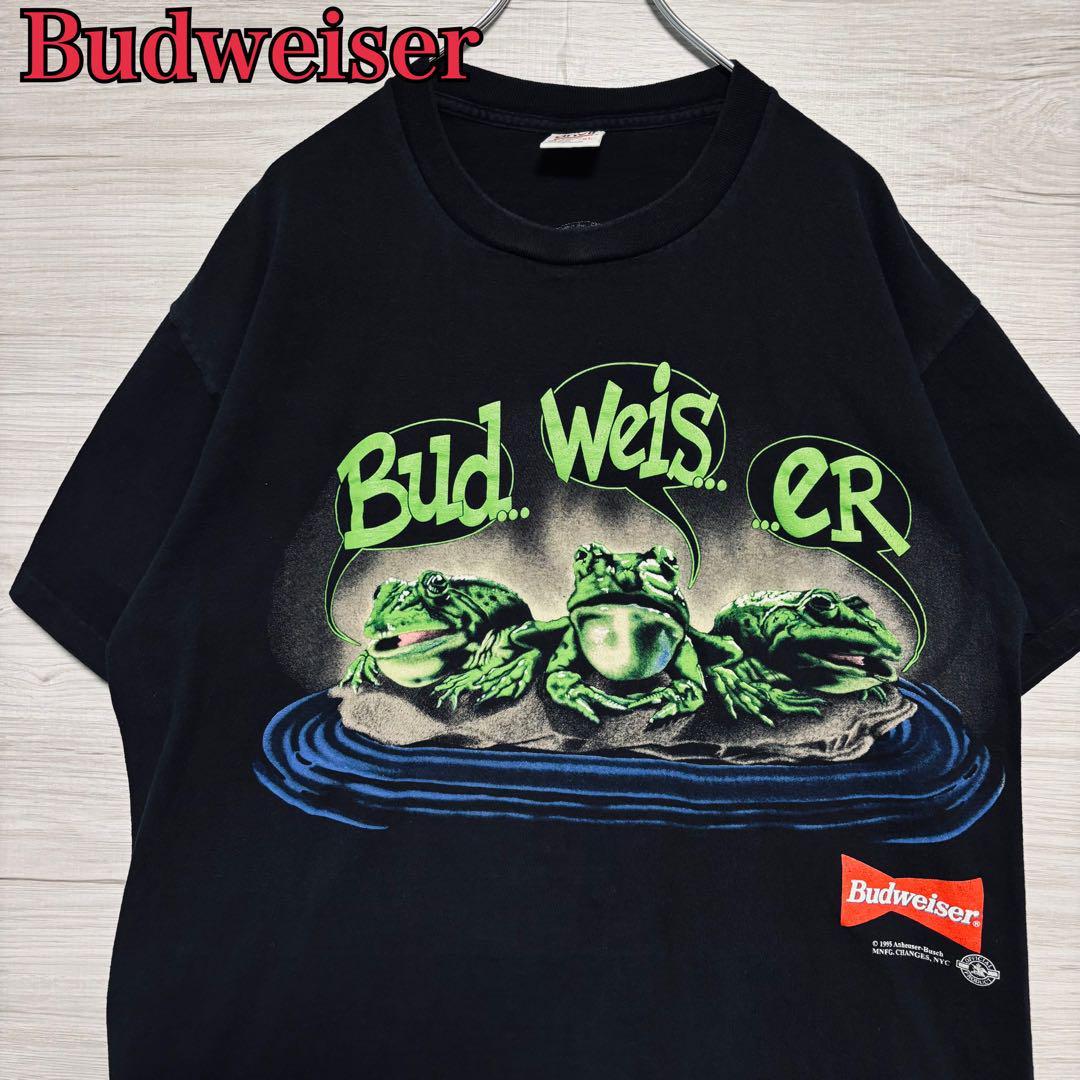 

[USED] Hard-to-find Budweiser T-shirt, XL, Frog design, overseas