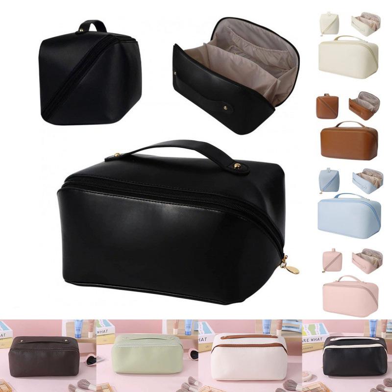 Stylish High-Grade PU Leather Makeup & Toiletry Travel Bag with Large Capacity
