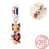 Elegant Copper Little Monkey Embracing Red Heart Pendants Fits Bracelets Necklace Party Pairing With Handmade Gift