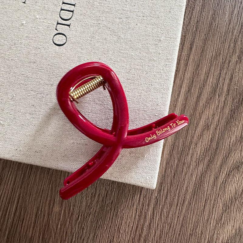 French Red Collection! Large Grip Letters Gold Label Back Head Updo Shark Clip Hair Accessories Headwear Hairpin Hair Claw