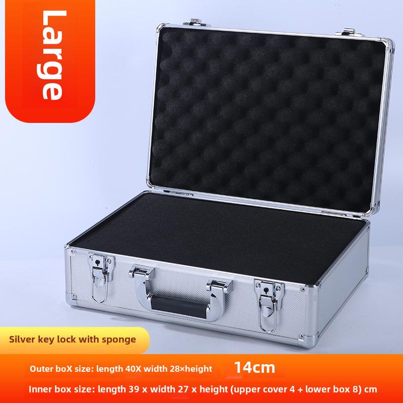 Cutie de scule portabilă din aliaj de aluminiu cu încuietoare pentru depozitarea feroneriei, documentelor și numerarului