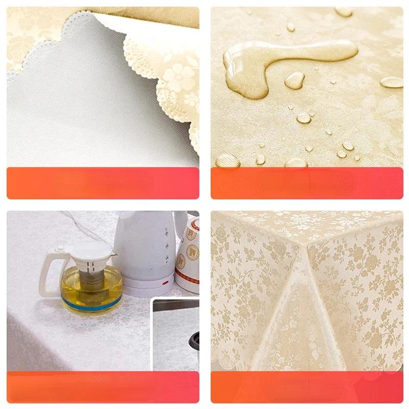 European Style Home Hotel Round Table Cloth Round Tea Table Thickened PVC Blend Waterproof Oil Resistant Washable Table Cloth