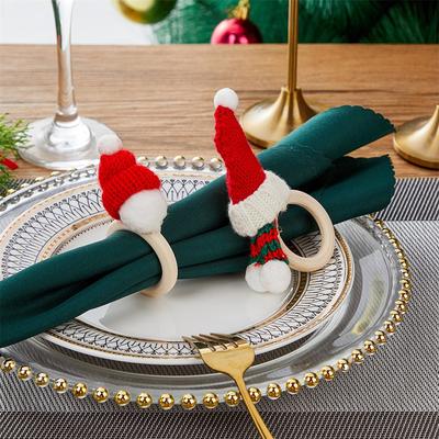 Weihnachts-Tischdeko Holz-Weihnachts-Serviettenringe