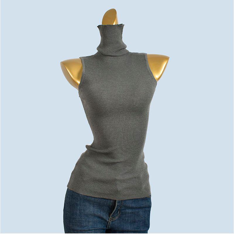 High Proportion Woolen Sweater Autumn and Winter Turtleneck Sleeveless Vest Slim Fit Slimming Women Inner Wear Bottoming Shirt All-Matching Top