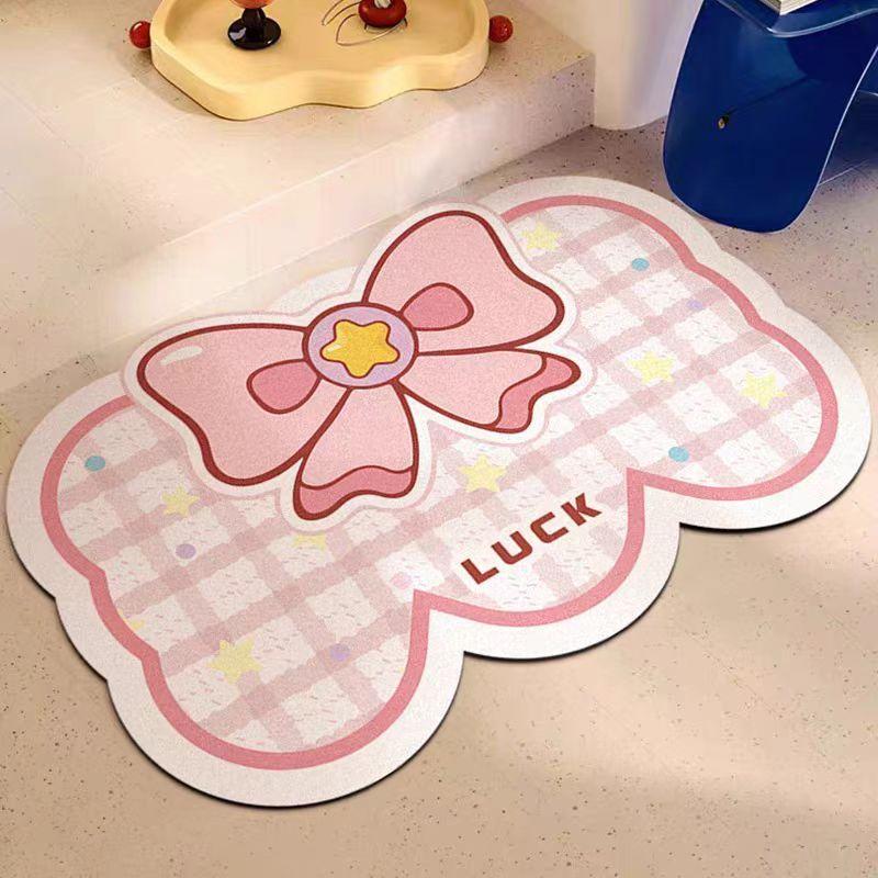 ins wind bow bathroom bathroom diatom mud floor mat living room entry carpet water absorbent non-slip foot mat