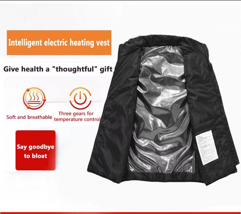 Nine-Zone USB Electric Smart Heating Vest with Carbon Fiber Warmers.