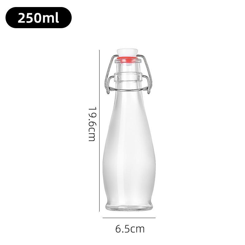 Multi-functional Thickened Transparent Glass Snap-on Bottle for Homebrewed Fruit Wine & Beverages