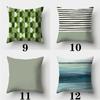 Avocado Green Pillowcase Square Sofa Pillowcase Plaid Plant Print Cushion Cover