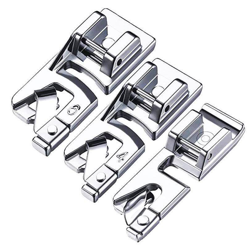 

Heavy-Duty Sewing Machine Presser Foot for Singer, Brother, Fanghua, Universal Multi-Function Household Old-Style Edge Rolling Presser Foot 3/4/6 Set of Rolled Edges [Three in Total]