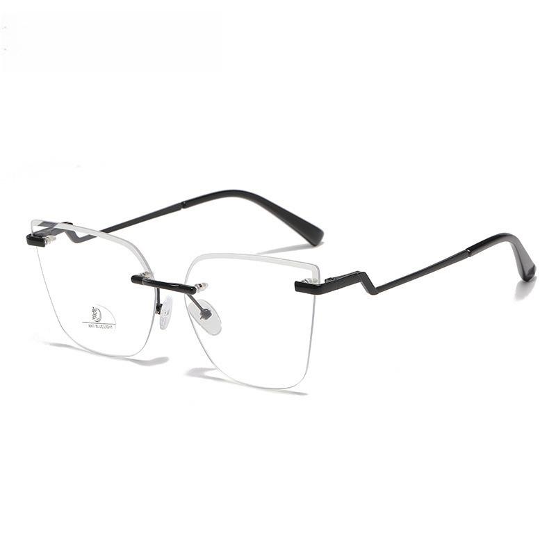 Pure desire borderless glasses women s advanced sense gold wire myopia glasses frame Internet celebrity plain creative decoration flat glasses