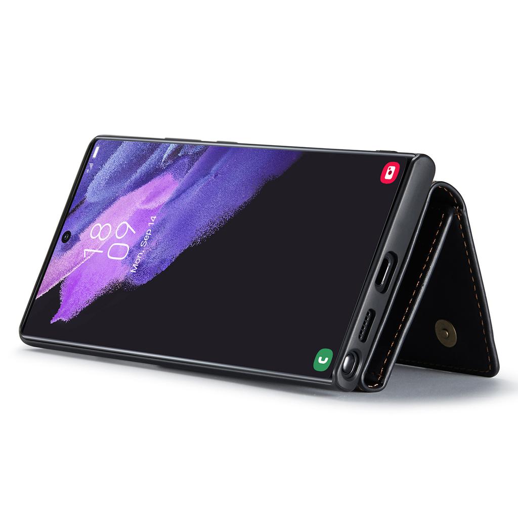 DG.MING M1 Series for Samsung Galaxy S25 Ultra Case Kickstand PU Phone Cover with Detachable Wallet