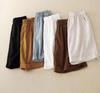 2024 Women's High Waist Cotton Linen A-line Shorts - Summer Elastic Wide Leg Casual Five-Point Pants