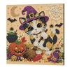 Full Drill Pearl Painting Kit with Frame 20x20cm Halloween Animal DIY Bead Art 3D Sparkling Wall Decor